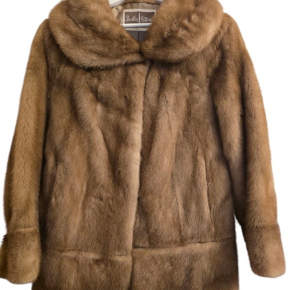 BOSTON FUR VINTAGE Mink Fur Convertible Coat
